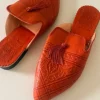 handgefertigte Leder-Mules / Babouches aus Marokko – Unikat – Gr. 38,5–39