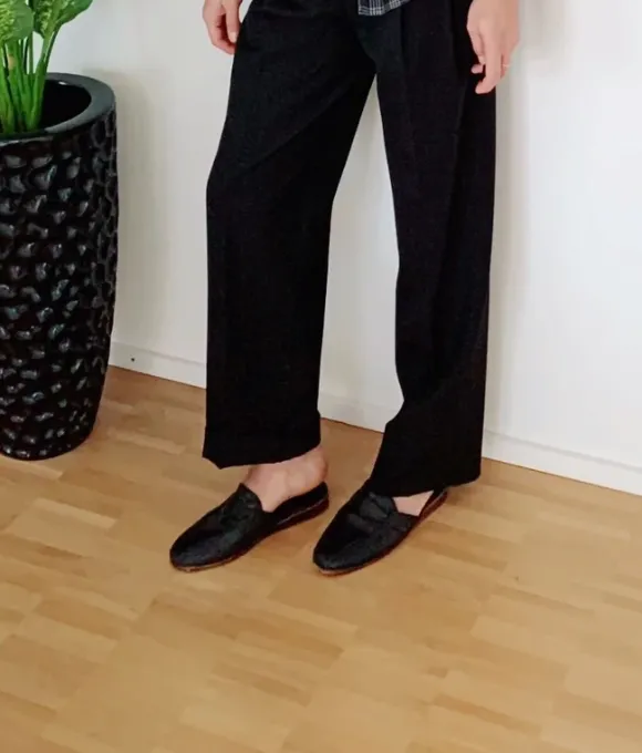Handmade 80er Jahre Leder Stylische Pantoletten für Herren