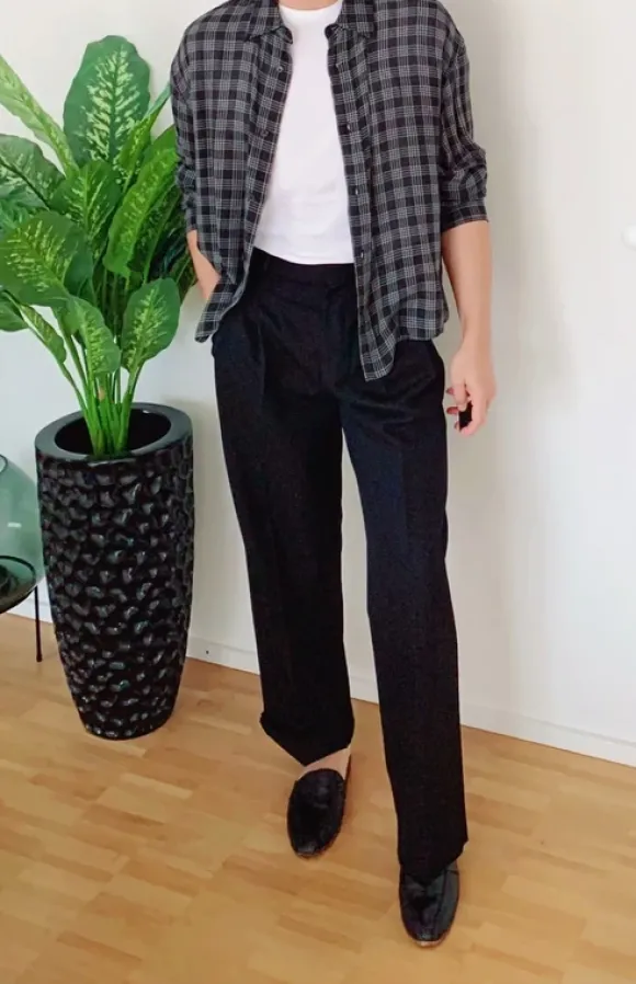 Handmade 80er Jahre Leder Stylische Pantoletten für Herren