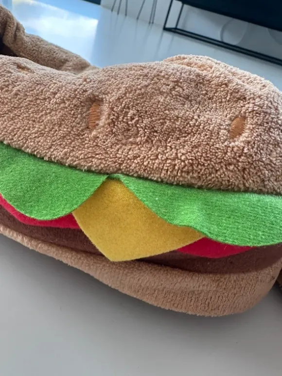 Hausschuhe lustig Burger Schuhe H&M Hamburger Plüsch