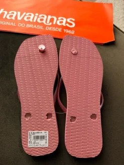 Havaianas | Slim Square Logo Metallic | Pink | 39/40
