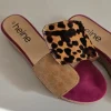 Heine 42 Schlappen Pantoletten Sandalen Leo pink