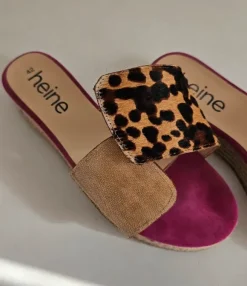 Heine 42 Schlappen Pantoletten Sandalen Leo pink