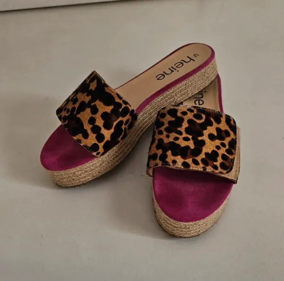 Heine 42 Schlappen Pantoletten Sandalen Leo pink