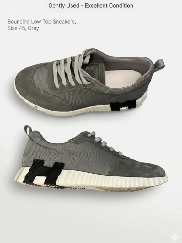 Hermès Bouncing Sneaker – Grau/Weiß – Gr. 45 – Top Zustand