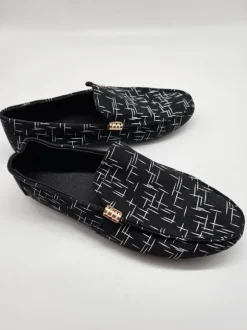 Herren Stoffslipper Gr. 42 Schwarz