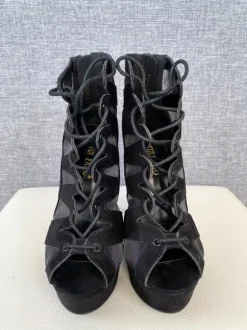 High Heels Lace Up Tulipano Gr. 36 Samt Mesh