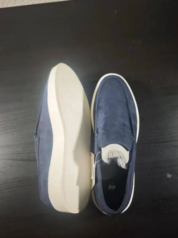 H&M blue suede slip-on shoes 43
