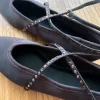 H&M Braune Satin Ballerinas mit Strass