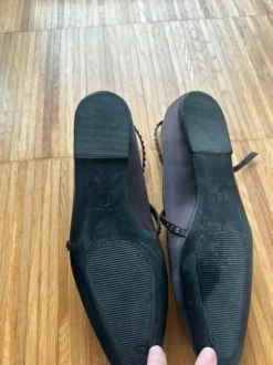 H&M Braune Satin Ballerinas mit Strass