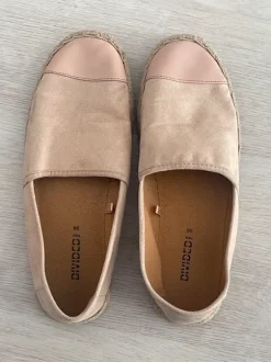 H&M Kork Schuhe Rose rosa beige flach Sommer 38 gut