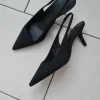 H&M slingback 39 kittenheels schwarz