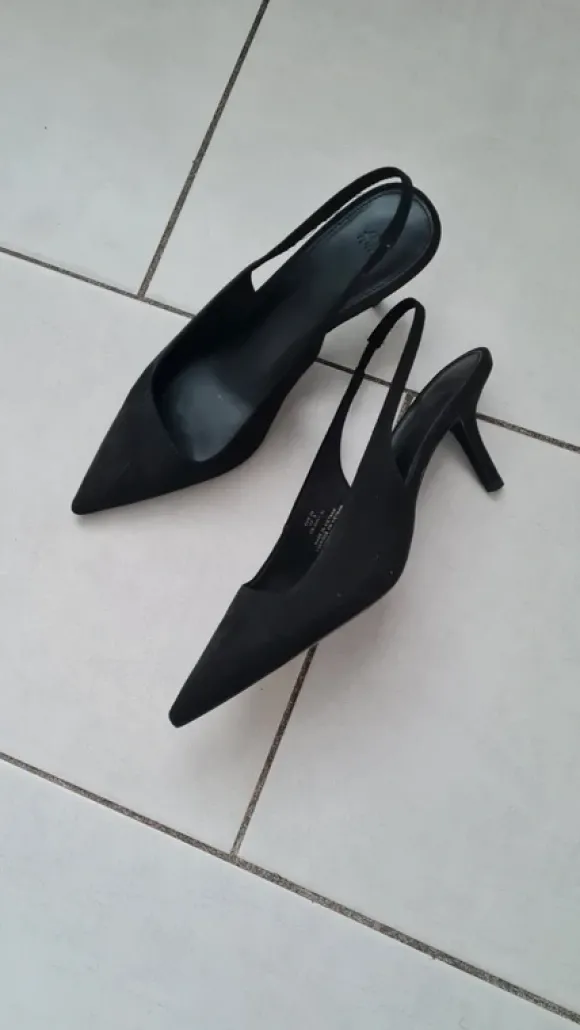 H&M slingback 39 kittenheels schwarz