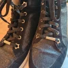 Hohe Sneaker Jimmy Choo schwarz Glitzer Gr. 38