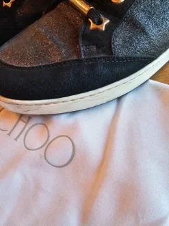 Hohe Sneaker Jimmy Choo schwarz Glitzer Gr. 38
