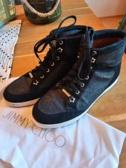 Hohe Sneaker Jimmy Choo schwarz Glitzer Gr. 38