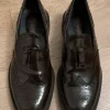 HUGO Lysander Dark Brown Leather Tassel Loafers