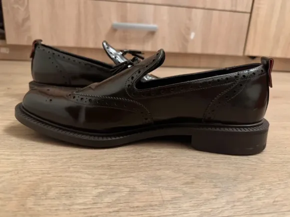 HUGO Lysander Dark Brown Leather Tassel Loafers
