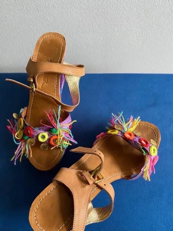 Ibiza sleehak sandalen 40