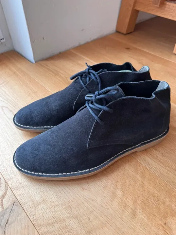 Italienische Wildlederschuhe Herren dunkelblau