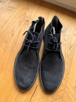 Italienische Wildlederschuhe Herren dunkelblau