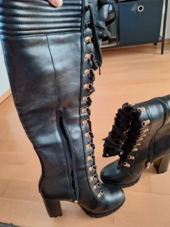 Justfab Eliza Lace Up Heeled Boot Sexy