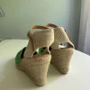 Kanna metallic green espadrille with heels