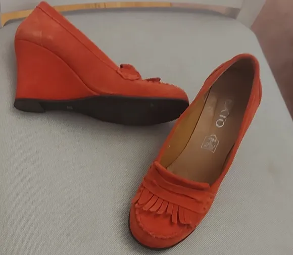 Keil-Absatzschuhe Koralle 37