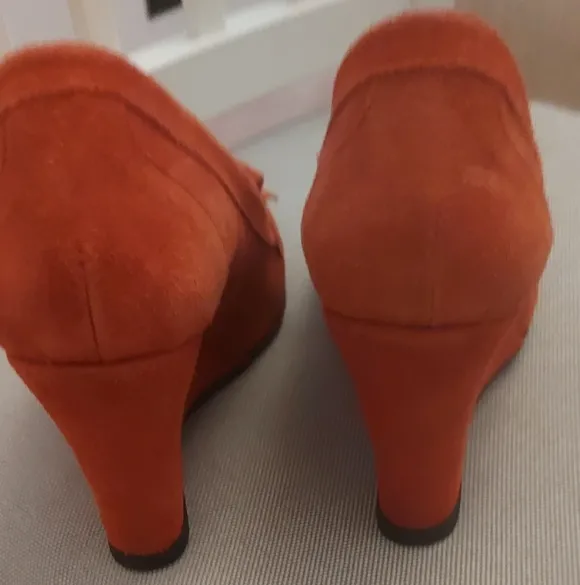 Keil-Absatzschuhe Koralle 37