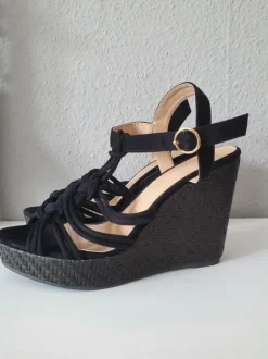 Keilsandalen Sandalen H&M Gr. 41 schwarz Sommer Gothic