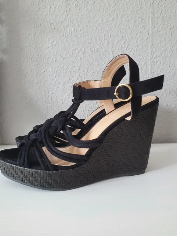 Keilsandalen Sandalen H&M Gr. 41 schwarz Sommer Gothic