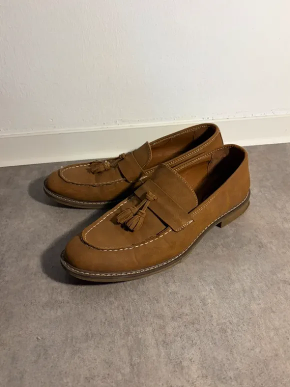 Klassische Herrenschuhe / Leder-Optik –Dunkelbraun –