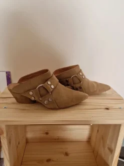 L37 handmade shoes Pantoletten Wildleder beige 41