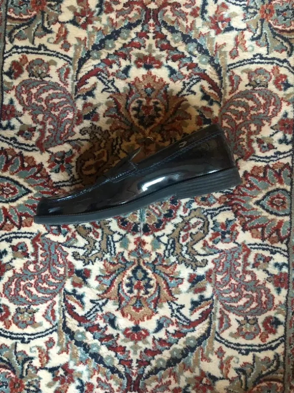 Lack-Penny Loafer schwarz