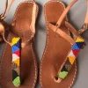 Laidback London leren sandalen met kralen