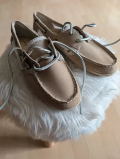 Lands' End Bootsschuhe/ Segelschuhe/ Mokassin Damen Beige Größe 37 Neu Echtleder/Wildleder.