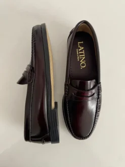 Latino Loafer aus echtem Leder Große 39 im Bordeaux-Ton