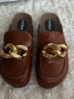 Laura Biagiotti Schuhe Clogs braun Gold Details