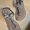 Lazamani Zehentrenner 38 Softsohle braun beige Leo look Muster
