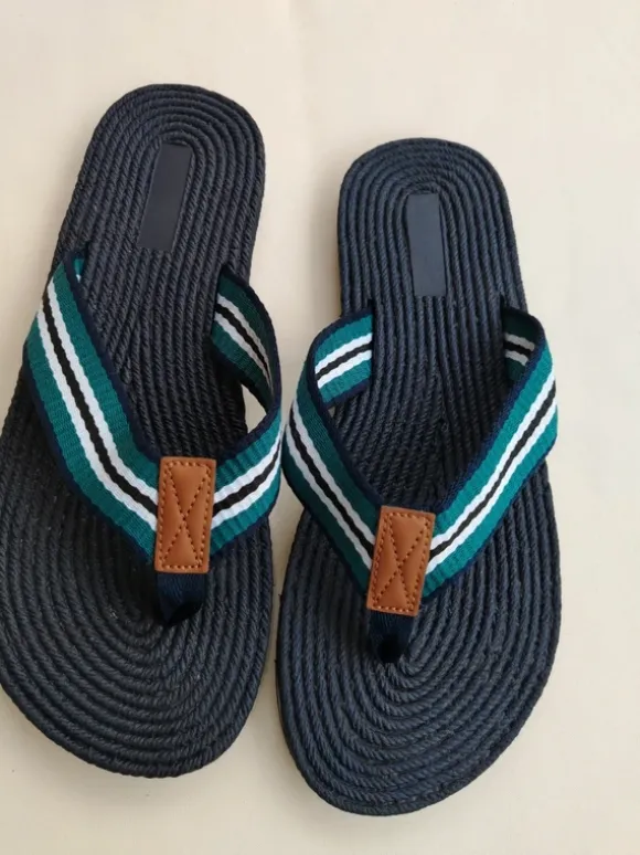 Leichte Bequeme Herren Flipp Flopps Blau Zehen Steg Gr 44