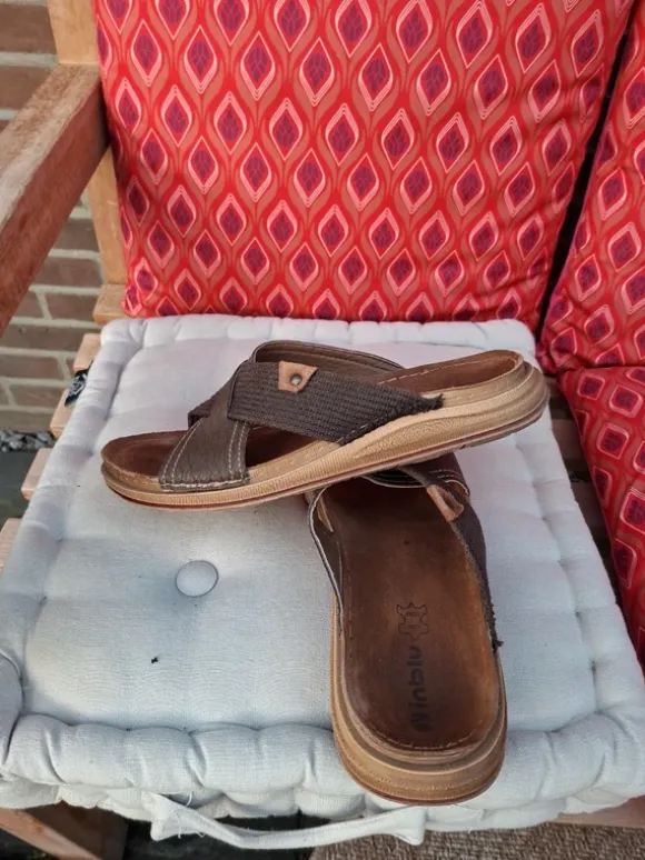 Leren heren slipper