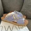Lila leren slippers espadrillestijl maat 39