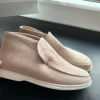 Loafer Mokassins Halbschuhe Sommerschuhe Rose beige rosa Wildleder Velours flach damen herren