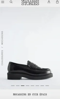 Loafers leer zwart & Other Stories 37