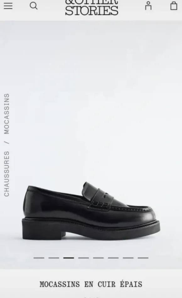 Loafers leer zwart & Other Stories 37