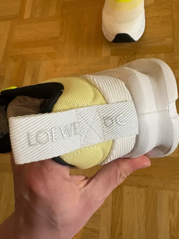 LOEWE x On Running Cloudtilt 2.0 sneakers in white / fluorescent green, size 43. New and unworn.