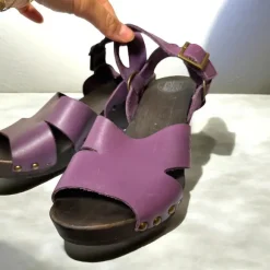 Loints of Holland paarse leren sandalen / clogs maat 37 – nieuw zonder prijskaartje