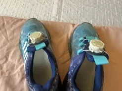Mandishang Drehverschlussknopf Schuhe blau Gr 37 super Zustand