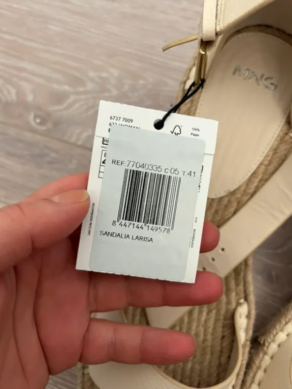 Mango cream, wedge espadrilles - size 41 (new)