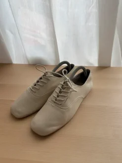Mango derbies lace up shoes Calf Leather Ecru Creme
